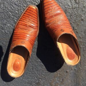 Ariat Brown leather mules, size 9.5.
